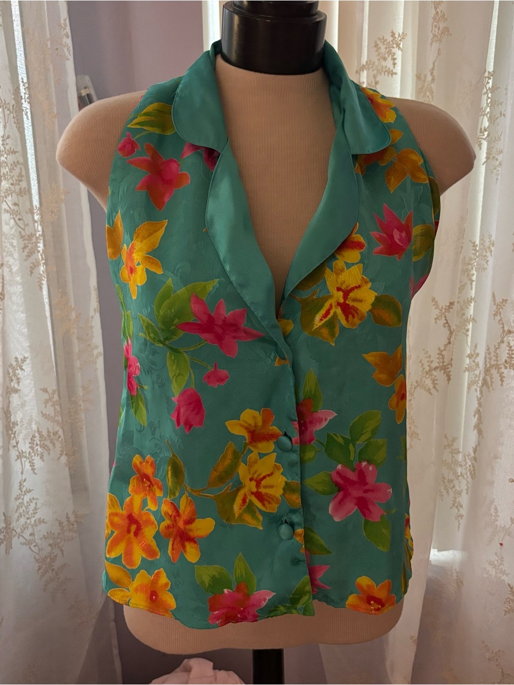 vintage gold label victoria secret floral blouse 🌺